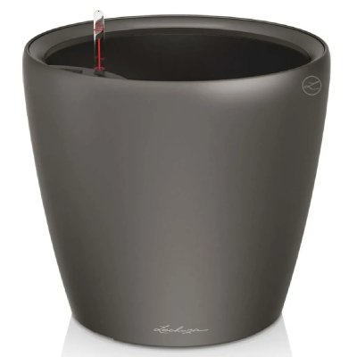 LECHUZA  Jardini&egrave;re Classico 28 LS ALL-IN-ONE Charbon m&eacute;tallique 16043