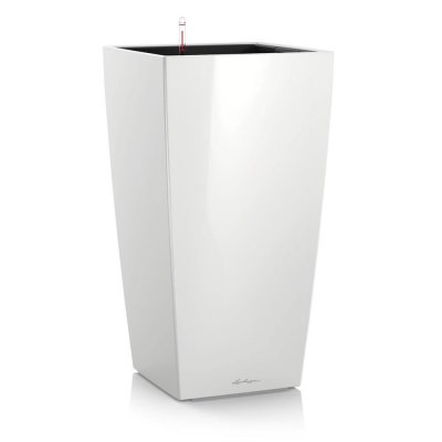 LECHUZA  Jardini&egrave;re Cubico 40 ALL-IN-ONE Blanc haute brillance 18191