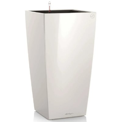 LECHUZA  Jardini&egrave;re Cubico 50 ALL-IN-ONE Blanc haute brillance 18161
