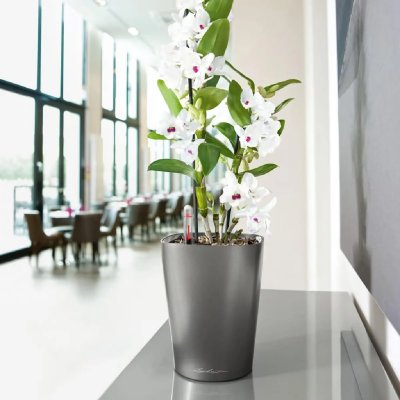 LECHUZA  jardini&egrave;re deltini all-in-one charbon m&eacute;tallique