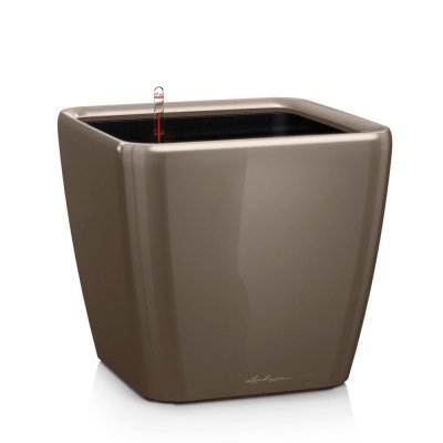 LECHUZA  jardini&egrave;re quadro 35 ls all-in-one taupe brillant 16165 421480
