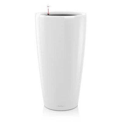 LECHUZA  - Pot Rondo Premium 32 - kit complet, blanc brillant &oslash; 32 cm