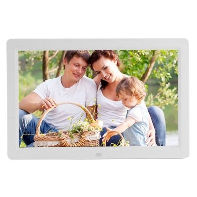 YONIS Lecteur M&eacute;dia Tft LED 12 Pouces Cadre Photo Num&eacute;rique Vid&eacute;o Mp4 SD MP3 USB Blanc + SD 32Go