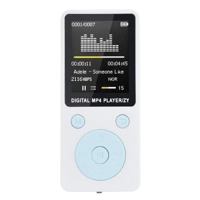 YONIS Lecteur Mp4 MP3 Ecran 1.8 Pouce Baladeur Enregistreur Fm Radio Micro SD Blanc -
