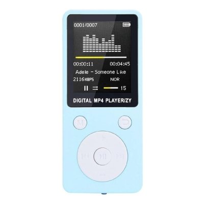 YONIS Lecteur Mp4 MP3 Ecran 1.8 Pouce Baladeur Enregistreur Fm Radio Micro SD Bleu -