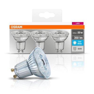OSRAM Led spot promo PAR16 LED 36 verre 4,3W=50 GU10 froid x3