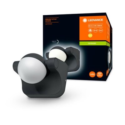  Ledvance LED applique murale Endura Style Sph&egrave;re Fonc&eacute; Gris 8W - 830