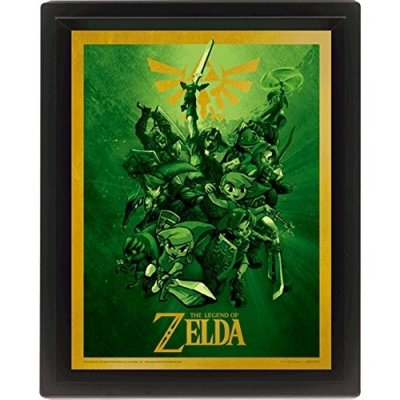 Legend of zelda - posters effet 3d encadr&eacute;s link 26 x 20 cm EPPL71137