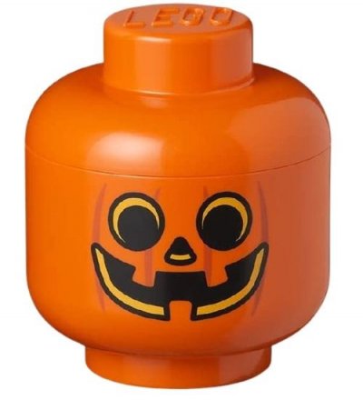 LEGO bo&icirc;te de rangement t&ecirc;te de citrouille petite 16 x 18,5 cm orange 