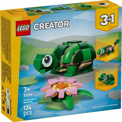 LEGO Creator 31377 3-en-1 La Tortue et la Fleur de N&eacute;nuphar