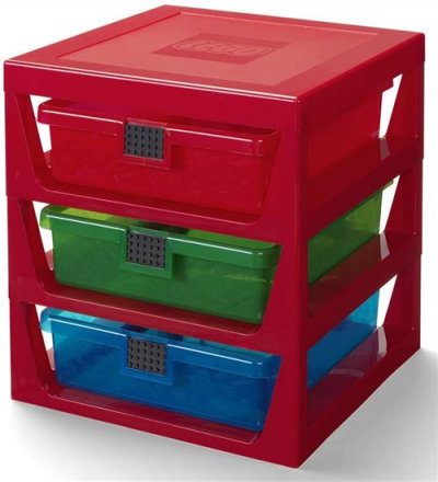 LEGO &Eacute;tag&egrave;re de Rangement 3 Tiroirs Rouge Taille unique