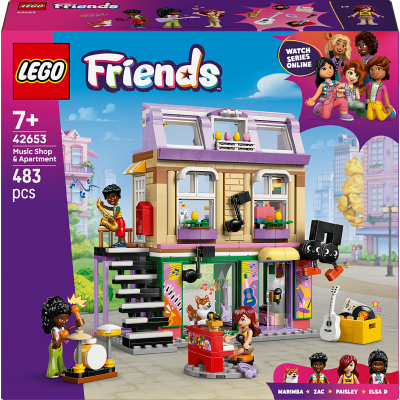LEGO&reg; Friends Music Shop & Apartment Building Set Pretend-Play Toy 42653