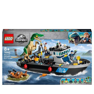 Lego jurassic world 76942 l'&eacute;vasion en bateau du baryonyx