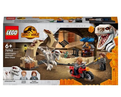 LEGO Jurassic World 76945 La poursuite en moto de l&rsquo;Atrociraptor 