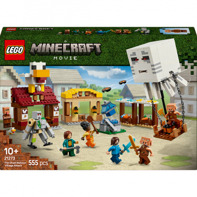LEGO Minecraft 21273 Les Ghasts &agrave; l&rsquo;Attaque du Village - Jeu pour gar&ccedil;on d&egrave;s 10 ans 