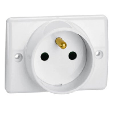 LEGRAND  050860 Prise &agrave; Encastrer pour Plinthe 2P+T, 16A, 250V, Blanc
