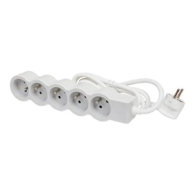 LEGRAND  Multiprise FB 5x2P+T standard 1.5m 1mm&sup2; - Blanc et gris