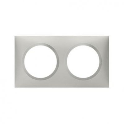 LEGRAND  - Plaque carr&eacute;e dooxie 2 postes finition effet aluminium mat