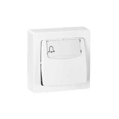 LEGRAND  - Poussoir avec porte-&eacute;tiquette Appareillage Saillie - Blanc