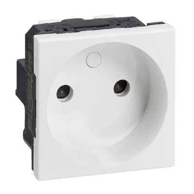 LEGRAND  - Prise de courant sans terre Mosaic - Blanc - 2 modules