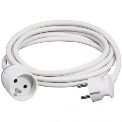 LEGRAND  - Rallonge pour une fiche avec terre - plastique - 3m - Blanc