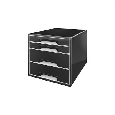  Leitz 52521095 Bloc de Classement Cube 4 Tiroirs Noir