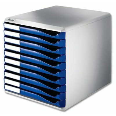 LEITZ  bloc de classement &agrave; tiroirs 10 tiroirs bleu
