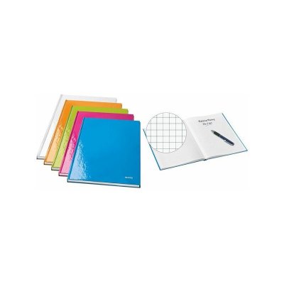 LEITZ  Carnet WOW, format A4, quadrill&eacute;, bleu m&eacute;tallique - Lot de 2