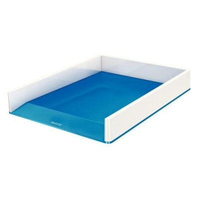 LEITZ  Corbeille &agrave; Courrier A4, Bleu M&eacute;tallis&eacute;, WOW Dual, 53611036