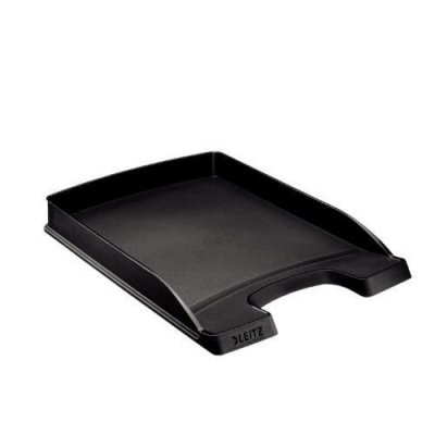 LEITZ  Corbeille &agrave; courrier Plus plat, A4, polystyr&egrave;ne, noir