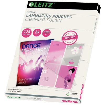 LEITZ  pochettes de plastification 125 microns a4 100 pcs