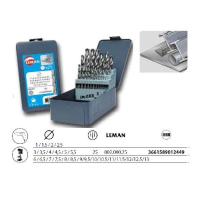 LEMAN  - Coffret 25 Forets Metal Hss &Oslash;1 &agrave; 13mm