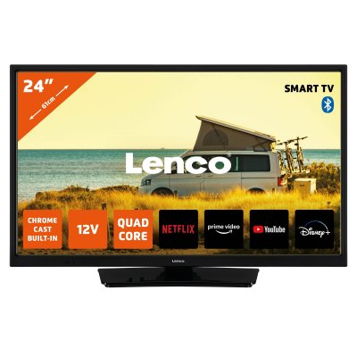 LENCO  24 Smart TV Android avec adaptateur voiture 12&nbsp;V LED-2463BK Noir