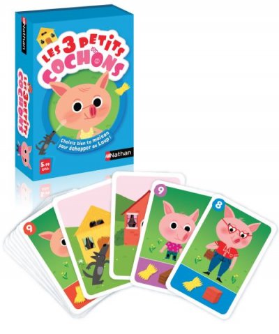 Les 3 Petits Cochons Jeu De Cartes Nathan