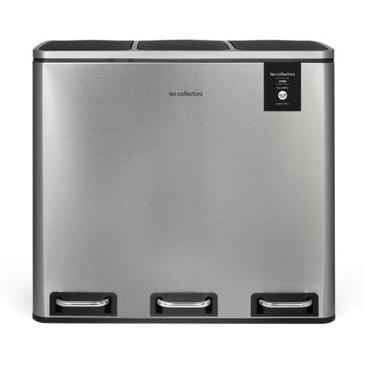 LES COLLECTORS  n&deg;982 poubelle de tri &agrave; p&eacute;dale 54l inox edition
