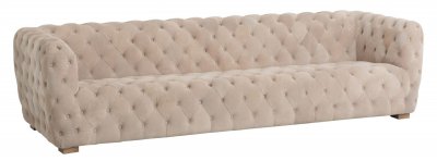  Les Tendances Canap&eacute; 3 places avec boutons beige Sulli
