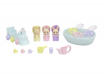 Les tripl&eacute;s lapin cr&egrave;me et accessoires - Sylvanian Families 5707