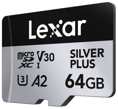 LEXAR  Professional SILVER PLUS 64 Go MicroSDXC UHS-I Classe 3 - Neuf