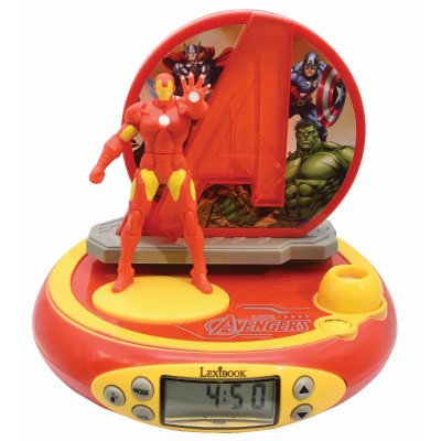 LEXIBOOK  - Radio R&eacute;veil Projecteur Jeu &Eacute;lectronique, Iron Man, RP510AV