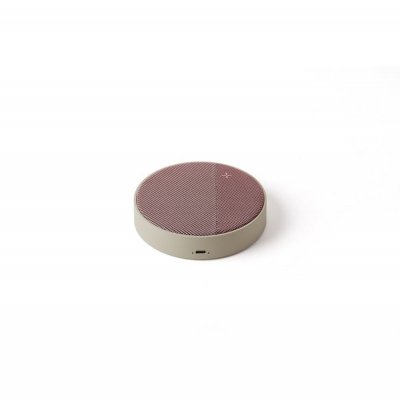 LEXON  Oslo Energy Enceinte Bluetooth 5W et Station de Charge sans Fil Gris Clair/Rose
