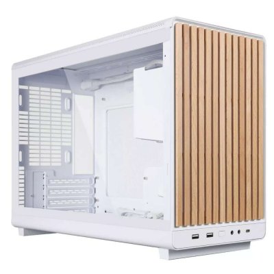 LIAN LI  A3-mATX Glass (Blanc/Bois Fonc&eacute;)