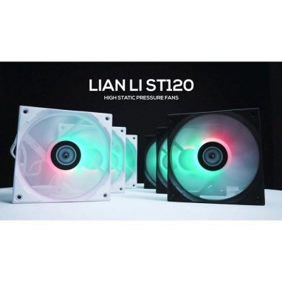 LIAN LI  st120 rgb pwm l&uuml;fter, 3er pack inkl. Controller - 120mm, wei&szlig; ST120-3W