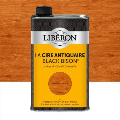 LIBERON  Cire antiquaire Black Bison&reg; Liquide, Merisier fonc&eacute;, 0,5L