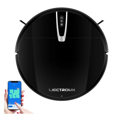 LIECTROUX  V3S PRO robot aspirateur 0,6 L Sans sac Noir, Argent - Neuf