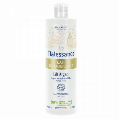 NATESSANCE Lift'Argan Lait D&eacute;maquillant Sublime Visage Et Yeux Bio 400ml