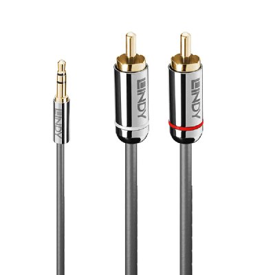 LINDY  35332 c&acirc;ble audio 0,5 m 3,5mm 2 x RCA Anthracite