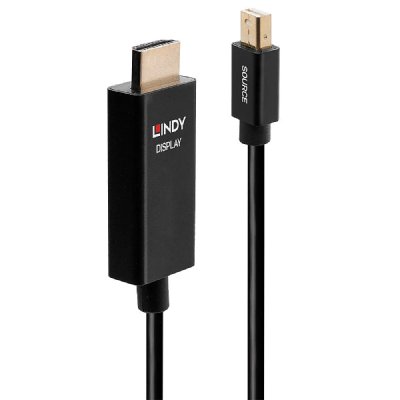 LINDY  C&acirc;ble actif Mini DisplayPort vers HDMI avec HDR, 0.5 m