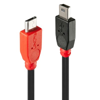 LINDY  C&acirc;ble OTG USB 2.0 Type Micro-B vers Mini-B. 1m