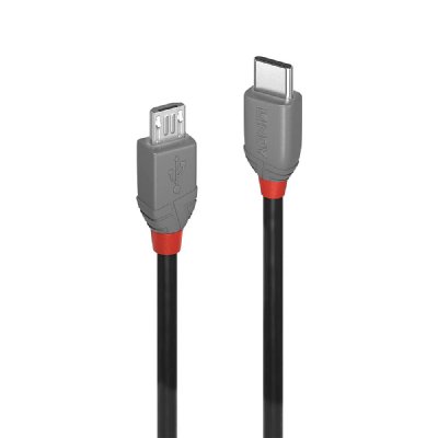 LINDY  C&acirc;ble USB 2.0 type C vers Micro-B - Anthra Line - 2m