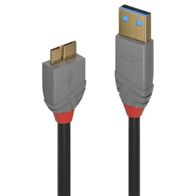 LINDY  C&acirc;ble USB 3.2 Type A vers Micro-B 5Gbit/s. Anthra Line 2m